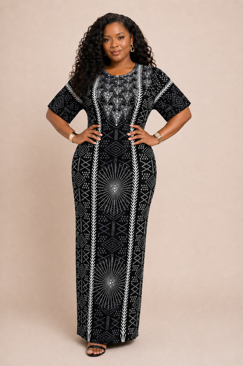 EMBELLISHED ANKARA BUBU DRESS - Image 4