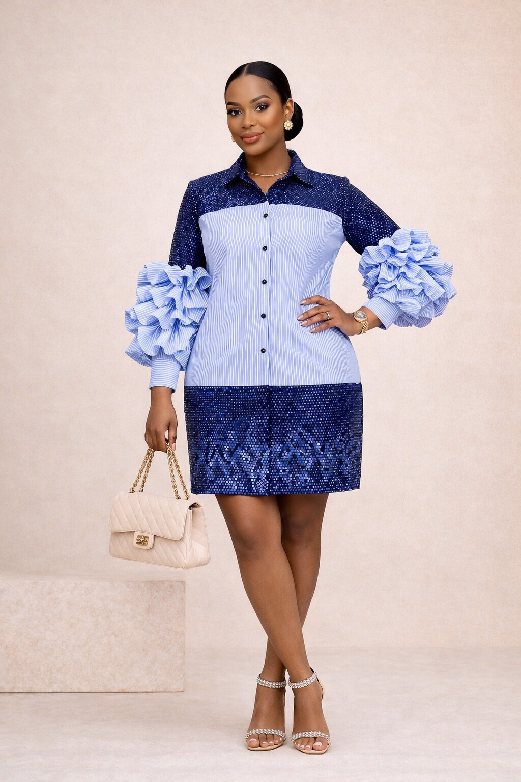 OLIVIA RUFFLE DRESS